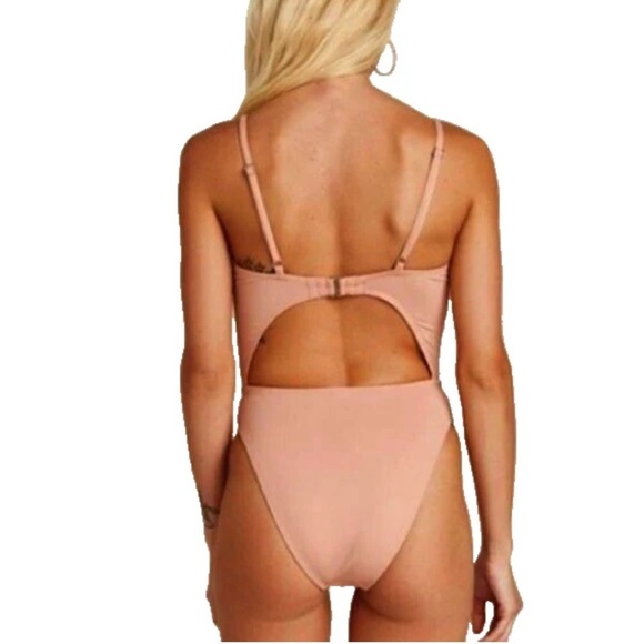 Dippin' Daisy's  Tie Front Cheeky Coverage One-Piece size small neutral - Picture 2 of 10